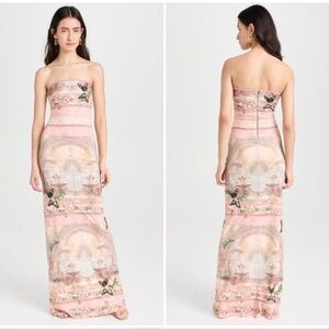 NWT ALICE + OLIVIA DELORA STRAPLESS MAXI DRESS IN VERSAILLES SIZE 12